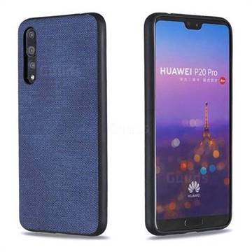 Canvas Cloth Coated Soft Phone Cover for Huawei P20 Pro - Blue