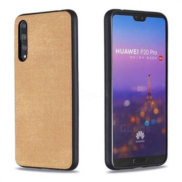 Canvas Cloth Coated Soft Phone Cover for Huawei P20 Pro - Brown