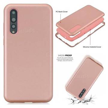 Matte PC + Silicone Shockproof Phone Back Cover Case for Huawei P20 Pro - Rose Gold
