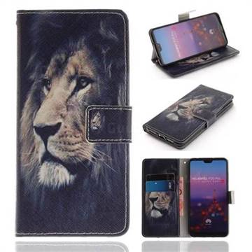 Lion Face PU Leather Wallet Case for Huawei P20 Pro
