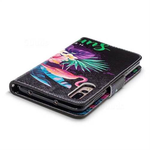 Flowers Flamingos Leather Wallet Case for Huawei P20 Pro Leather Case