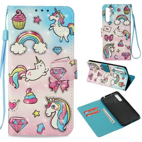 Diamond Pony 3D Painted Leather Wallet Case for Huawei P20 Pro