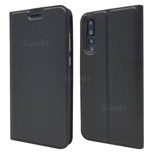 Ultra Slim Card Magnetic Automatic Suction Leather Wallet Case for Huawei P20 Pro - Star Grey