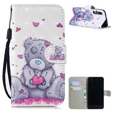 Love Panda 3D Painted Leather Wallet Phone Case for Huawei P20 Pro