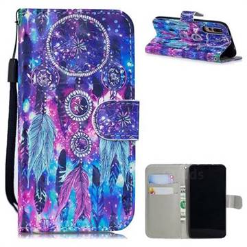 Star Wind Chimes 3D Painted Leather Wallet Phone Case for Huawei P20 Pro