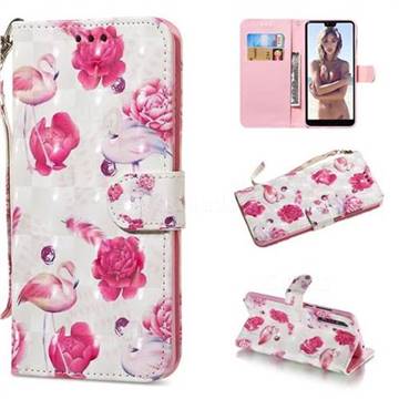 Flamingo 3D Painted Leather Wallet Phone Case for Huawei P20 Pro