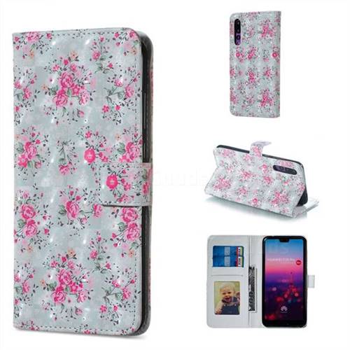 Roses Flower 3D Painted Leather Phone Wallet Case for Huawei P20 Pro