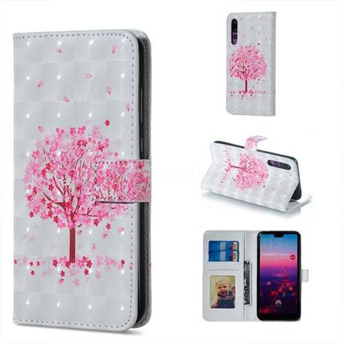 Sakura Flower Tree 3D Painted Leather Phone Wallet Case for Huawei P20 Pro