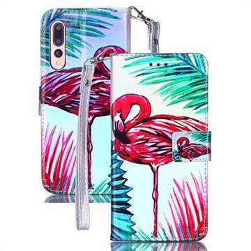 Flamingo Blue Ray Light PU Leather Wallet Case for Huawei P20 Pro