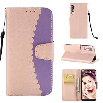 Lace Stitching Mobile Phone Case for Huawei P20 Pro - Purple
