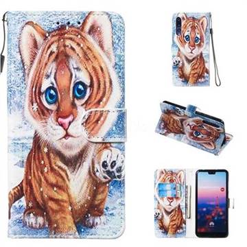 Baby Tiger Smooth Leather Phone Wallet Case for Huawei P20 Pro
