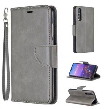 Classic Sheepskin PU Leather Phone Wallet Case for Huawei P20 Pro - Gray