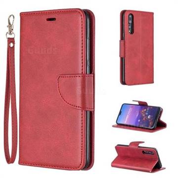 Classic Sheepskin PU Leather Phone Wallet Case for Huawei P20 Pro - Red