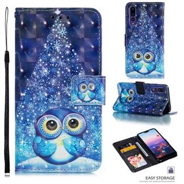 Stage Owl 3D Painted Leather Phone Wallet Case for Huawei P20 Pro
