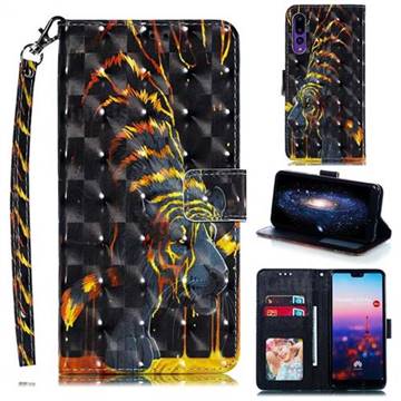Tiger Totem 3D Painted Leather Phone Wallet Case for Huawei P20 Pro