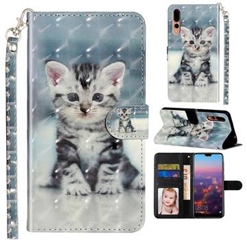 Kitten Cat 3D Leather Phone Holster Wallet Case for Huawei P20 Pro