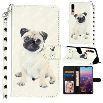 Pug Dog 3D Leather Phone Holster Wallet Case for Huawei P20 Pro