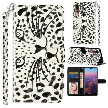 Leopard Panther 3D Leather Phone Holster Wallet Case for Huawei P20 Pro