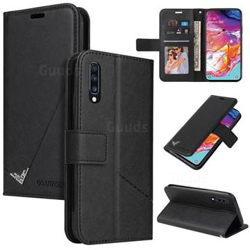 GQ.UTROBE Right Angle Silver Pendant Leather Wallet Phone Case for Huawei P20 Pro - Black