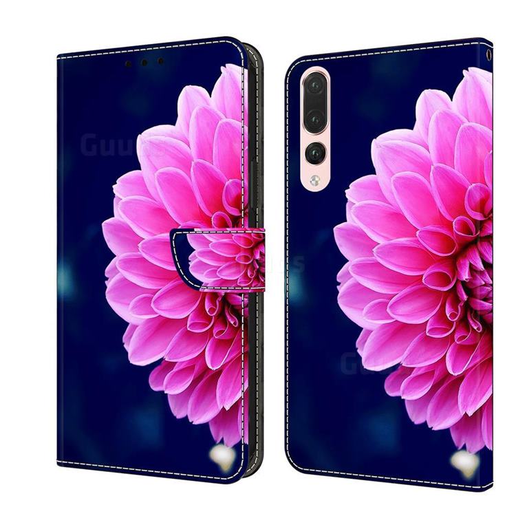 Pink Petals Crystal PU Leather Protective Wallet Case Cover for Huawei P20 Pro