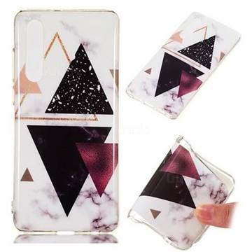 Four Triangular Soft TPU Marble Pattern Phone Case for Huawei P30