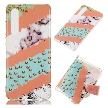 Diagonal Grass Soft TPU Marble Pattern Phone Case for Huawei P30