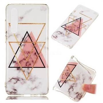 Inverted Triangle Powder Soft TPU Marble Pattern Phone Case for Huawei P30