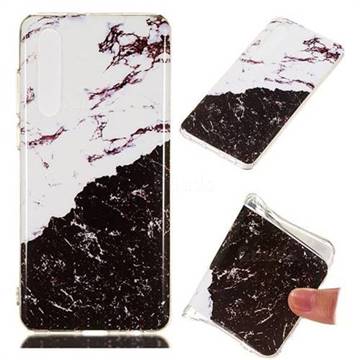 Black and White Soft TPU Marble Pattern Phone Case for Huawei P30