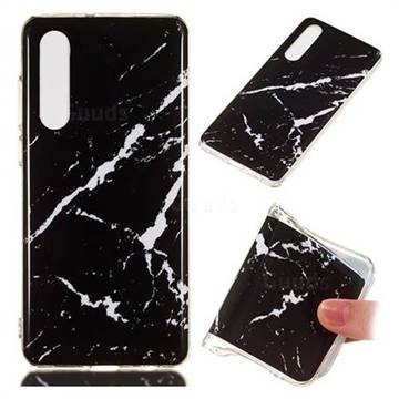 Black Rough white Soft TPU Marble Pattern Phone Case for Huawei P30