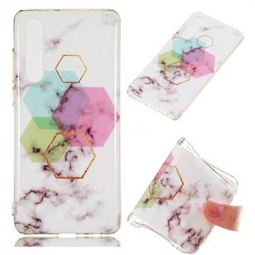 Hexagonal Soft TPU Marble Pattern Phone Case for Huawei P30