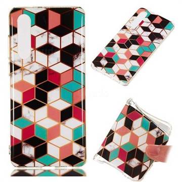 Three-dimensional Square Soft TPU Marble Pattern Phone Case for Huawei P30