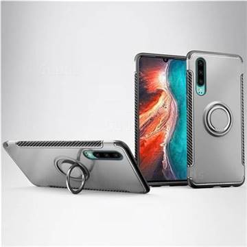 Armor Anti Drop Carbon PC + Silicon Invisible Ring Holder Phone Case for Huawei P30 - Silver