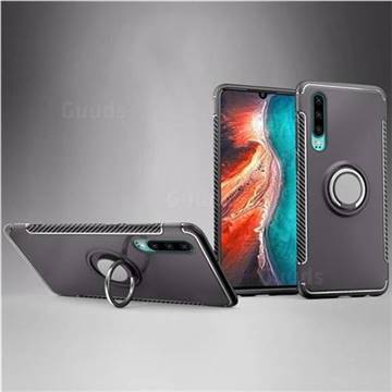 Armor Anti Drop Carbon PC + Silicon Invisible Ring Holder Phone Case for Huawei P30 - Grey
