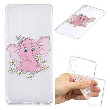 Tiny Pink Elephant Clear Varnish Soft Phone Back Cover for Huawei P30