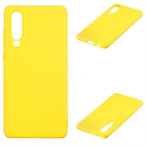 Candy Soft Silicone Protective Phone Case for Huawei P30 - Yellow