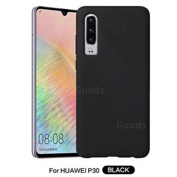 Howmak Slim Liquid Silicone Rubber Shockproof Phone Case Cover for Huawei P30 - Black