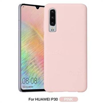 Howmak Slim Liquid Silicone Rubber Shockproof Phone Case Cover for Huawei P30 - Pink