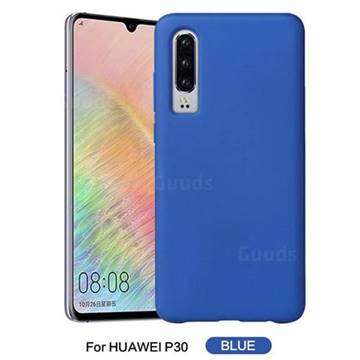 Howmak Slim Liquid Silicone Rubber Shockproof Phone Case Cover for Huawei P30 - Sky Blue