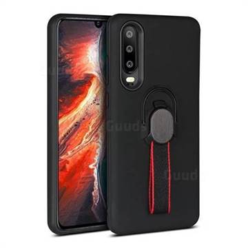 Raytheon Multi-function Ribbon Stand Back Cover for Huawei P30 - Black