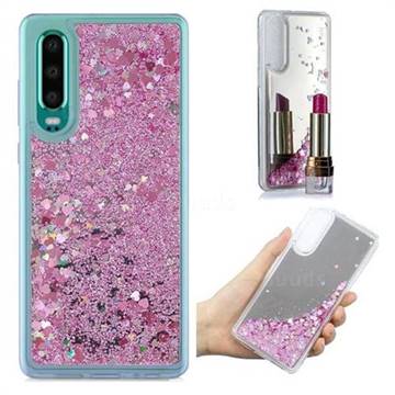 Glitter Sand Mirror Quicksand Dynamic Liquid Star TPU Case for Huawei P30 - Cherry Pink