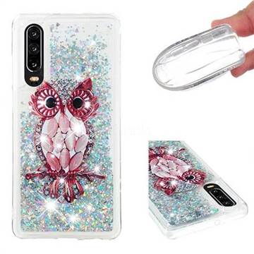 Seashell Owl Dynamic Liquid Glitter Quicksand Soft TPU Case for Huawei P30