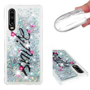 Smile Flower Dynamic Liquid Glitter Quicksand Soft TPU Case for Huawei P30
