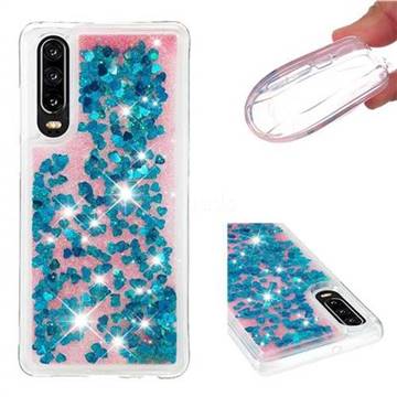 Dynamic Liquid Glitter Quicksand Sequins TPU Phone Case for Huawei P30 - Blue