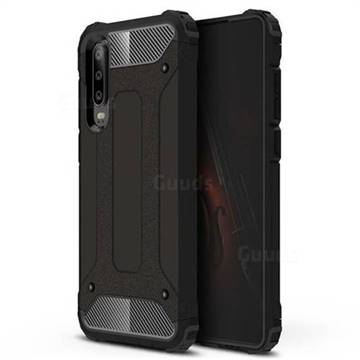 King Kong Armor Premium Shockproof Dual Layer Rugged Hard Cover for Huawei P30 - Black Gold