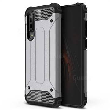 King Kong Armor Premium Shockproof Dual Layer Rugged Hard Cover for Huawei P30 - Silver Grey