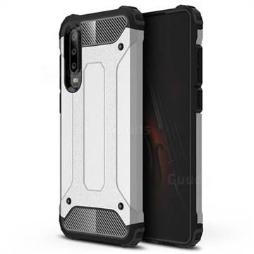 King Kong Armor Premium Shockproof Dual Layer Rugged Hard Cover for Huawei P30 - Technology Silver
