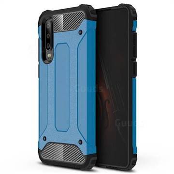 King Kong Armor Premium Shockproof Dual Layer Rugged Hard Cover for Huawei P30 - Sky Blue