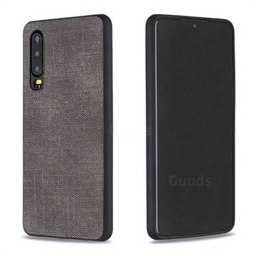 Canvas Cloth Coated Soft Phone Cover for Huawei P30 - Dark Gray