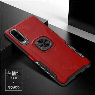 Knight Armor Anti Drop PC + Silicone Invisible Ring Holder Phone Cover for Huawei P30 - Red