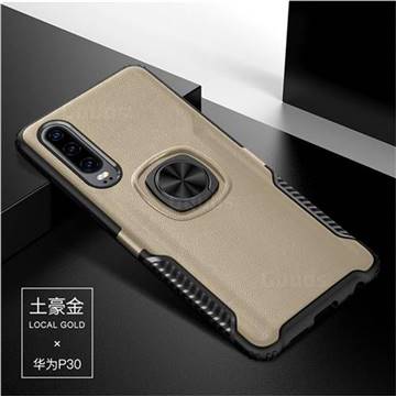 Knight Armor Anti Drop PC + Silicone Invisible Ring Holder Phone Cover for Huawei P30 - Champagne